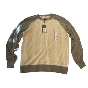 NWT Goodfellow & Co Beige and Gray Men's Raglan Sleeve Crew Neck Sweater | M